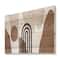 Designart - Abstract Shapes in Terracotta and Ivory Shapes II - Modern Print on Natural Pine Wood